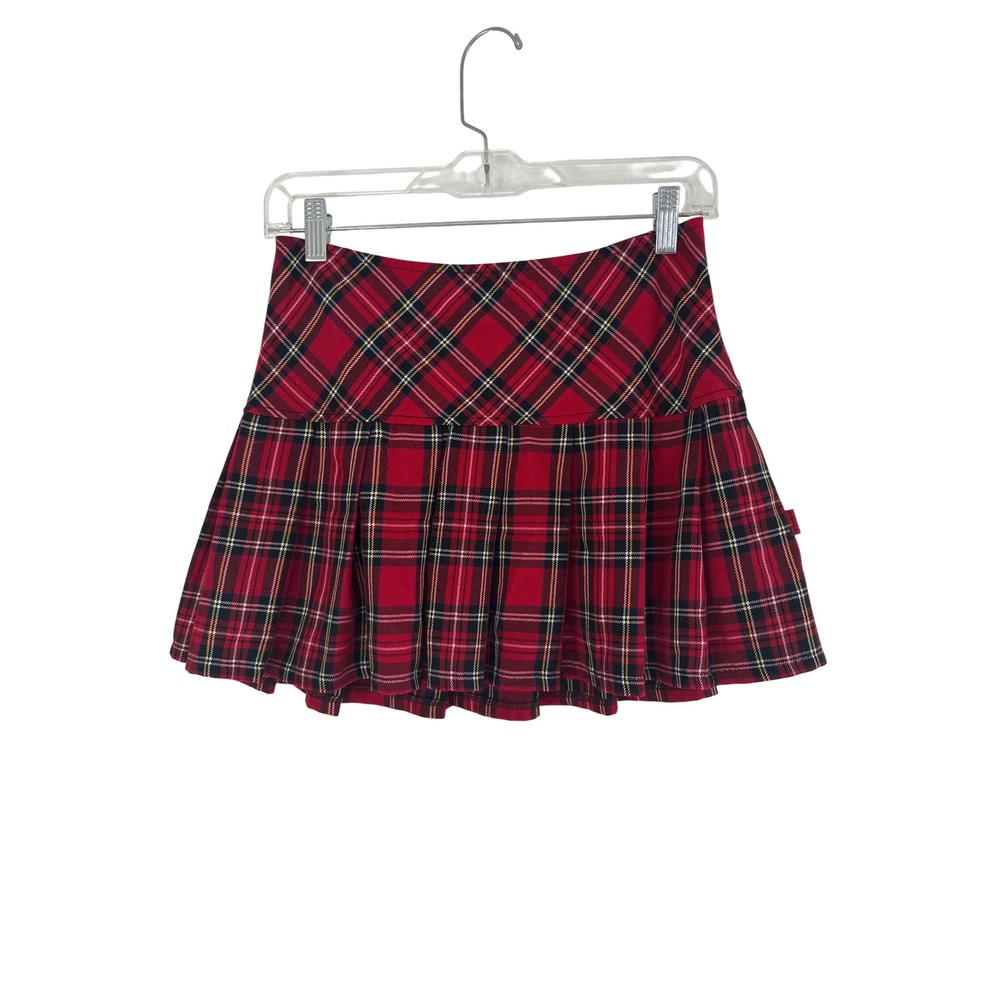 Vintage Tripp NYC Mini Skirt Womens Small Daang Goodman Emo Goth Plaid Pleated